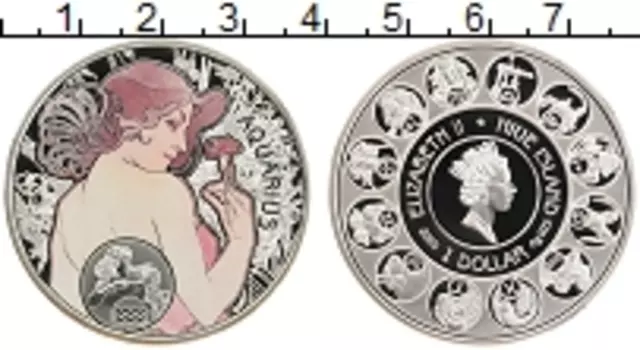 Монета доллар Ниуэ 2010 года Серебро Знаки зодиака