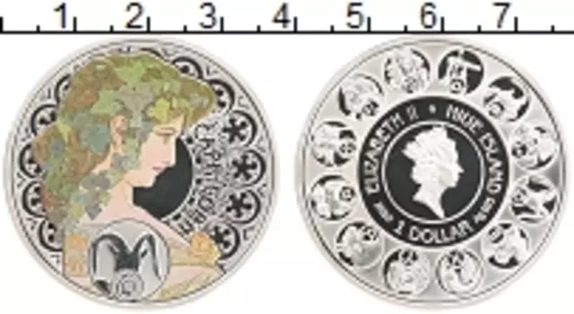 Монета доллар Ниуэ 2010 года Серебро Знаки зодиака - Козерог