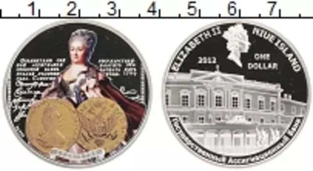 Монета доллар Ниуэ 2012 года Серебро Екатерина II