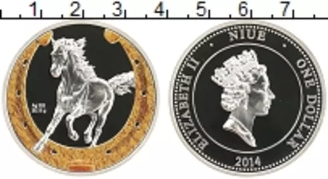 Монета доллар Ниуэ 2014 года Серебро Елизавета II