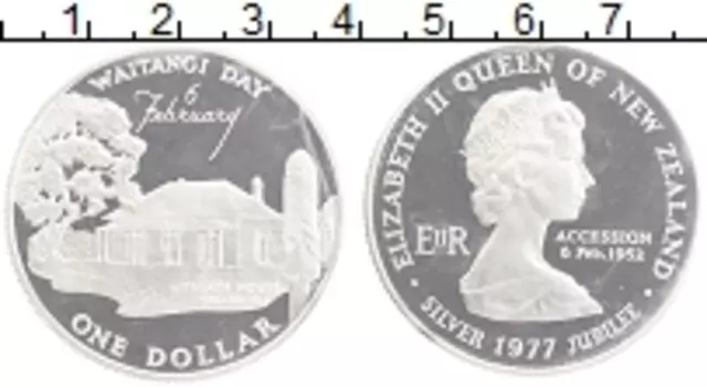 Монета доллар Новой Зеландии 1977 года Серебро Елизавета II