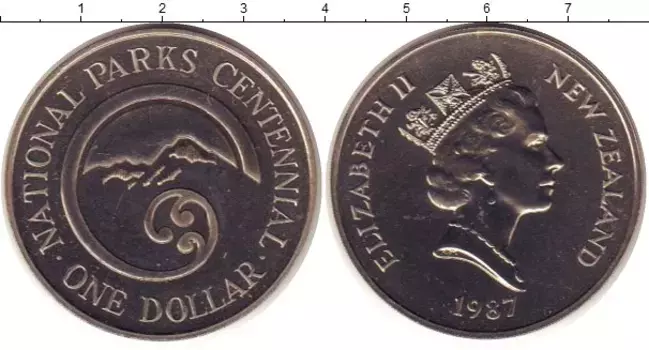 Монета доллар Новой Зеландии 1987 года Медно-никель Елизавета II
