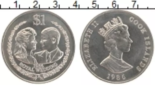 Монета доллар Островов Кука 1986 года Медно-никель Елизавета II