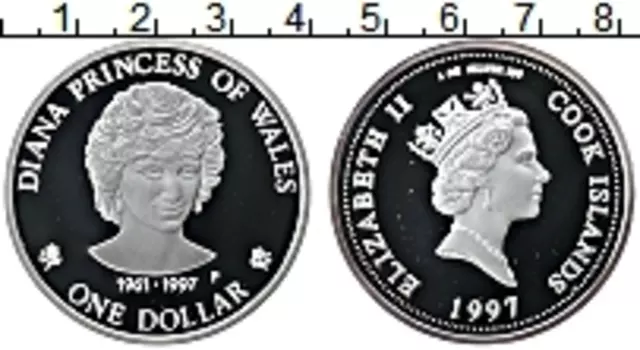 Монета доллар Островов Кука 1997 года Серебро Елизавета II