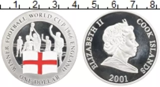 Монета доллар Островов Кука 2001 года Серебро Елизавета II