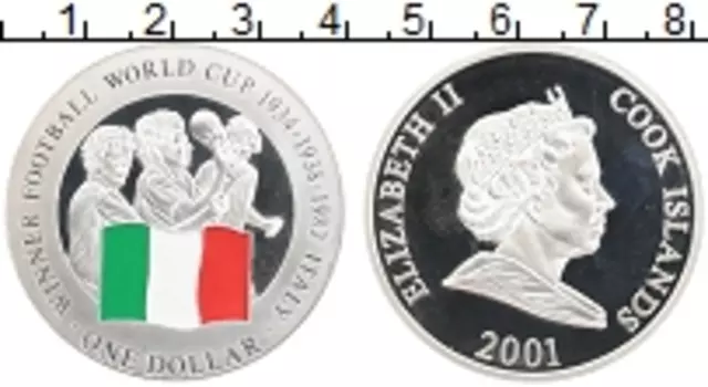 Монета доллар Островов Кука 2001 года Серебро Елизавета II
