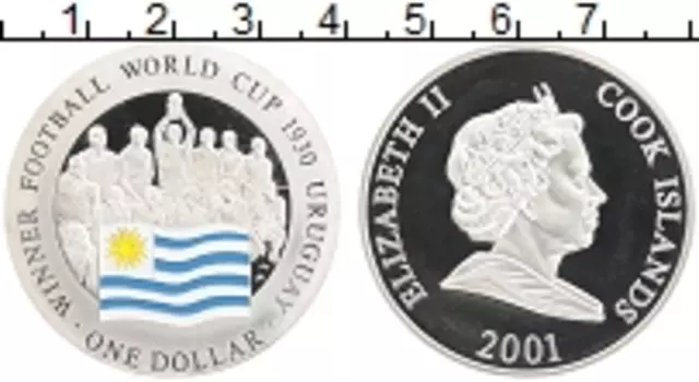 Монета доллар Островов Кука 2001 года Серебро Елизавета II