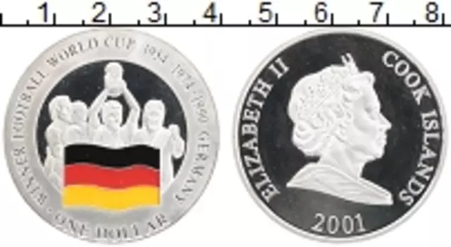 Монета доллар Островов Кука 2001 года Серебро Елизавета II