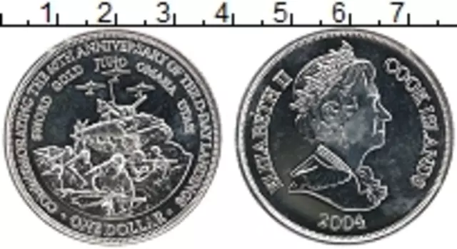 Монета доллар Островов Кука 2004 года Медно-никель Елизавета II