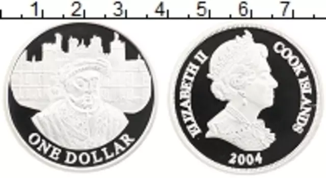 Монета доллар Островов Кука 2004 года Серебро Елизавета II