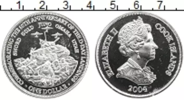 Монета доллар Островов Кука 2004 года Серебро Елизавета II