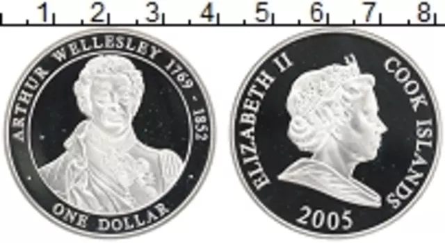 Монета доллар Островов Кука 2005 года Серебро Елизавета II