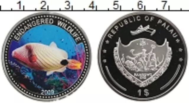 Монета доллар Палау 2009 года Медно-никель Защита морской жизни