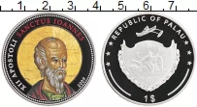 Монета доллар Палау 2009 года Посеребрение 12 апостолов