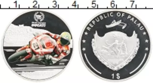 Монета доллар Палау 2009 года Посеребрение Цветная