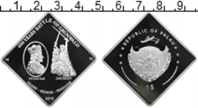 Монета доллар Палау 2010 года Посеребрение 600 лет Грюнвальдскому сражению