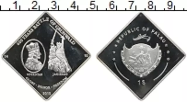 Монета доллар Палау 2010 года Посеребрение 600 лет Грюнвальдскому сражению