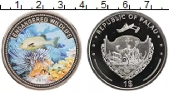 Монета доллар Палау 2011 года Медно-никель Защита морской жизни