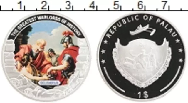 Монета доллар Палау 2013 года Посеребрение Великие личности в мировой истории