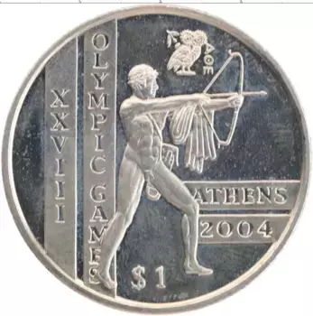 Монета доллар Сьерры-Леоне 2003 года Медно-никель Олимпийские игры в Афинах