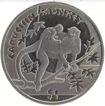 Монета доллар Сьерры-Леоне 2009 года Медно-никель Обезьяна Капуцин