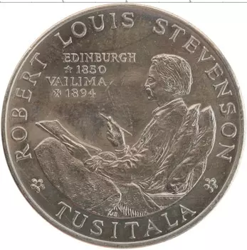 Монета доллар Самоа 1969 года Медно-никель Роберт Луи Стивенсон