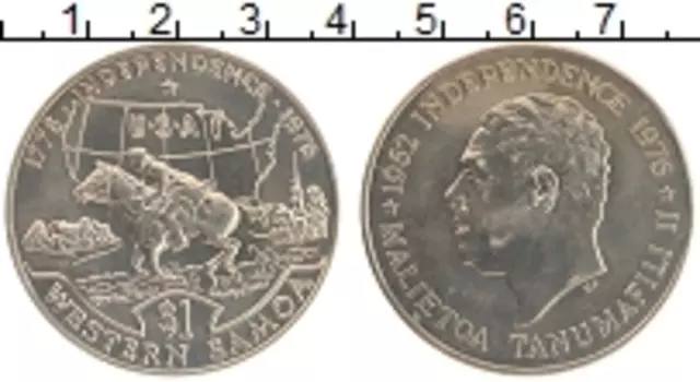 Монета доллар Самоа 1976 года Медно-никель 200 лет Независимости США