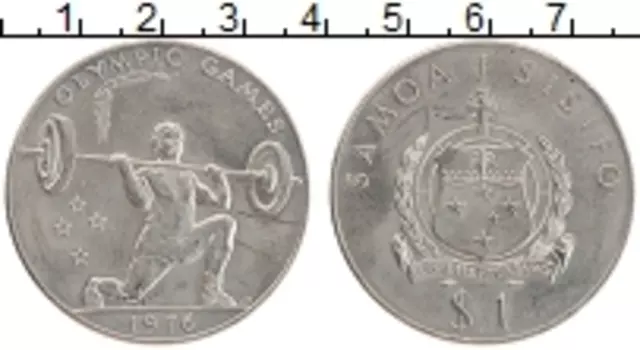 Монета доллар Самоа 1976 года Медно-никель Олимпийские игры