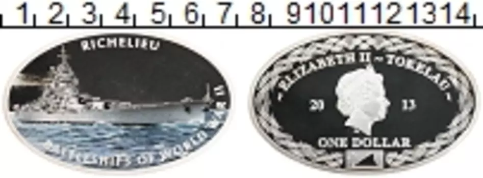 Монета доллар Токелау 2013 года Посеребрение Елизавета II