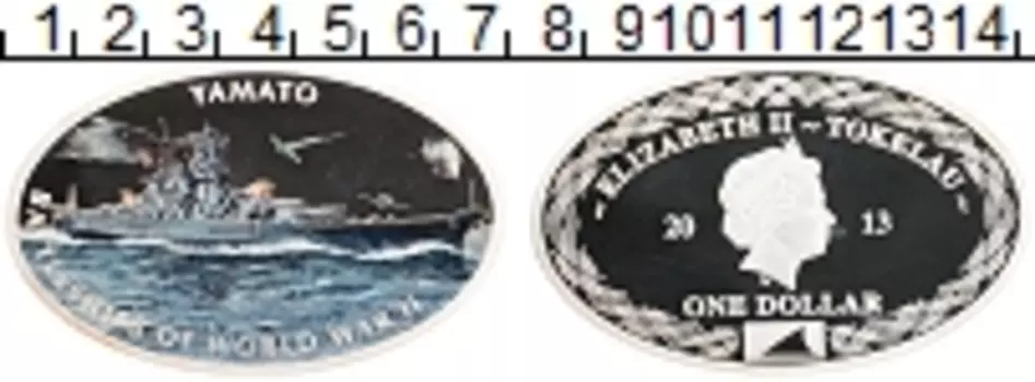 Монета доллар Токелау 2013 года Посеребрение Елизавета II