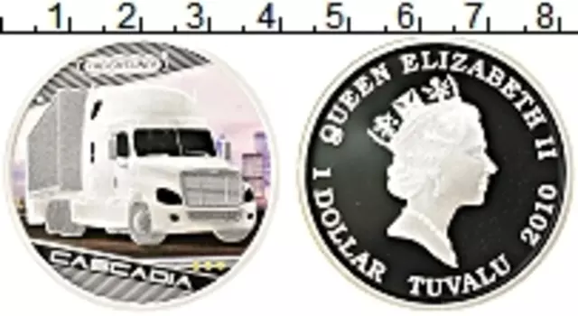 Монета доллар Тувалу 2010 года Серебро Цифровая печать