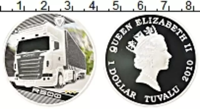 Монета доллар Тувалу 2010 года Серебро Цифровая печать