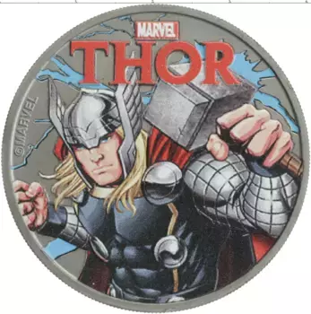 Монета доллар Тувалу 2018 года Серебро Комиксы Marvel - Тор