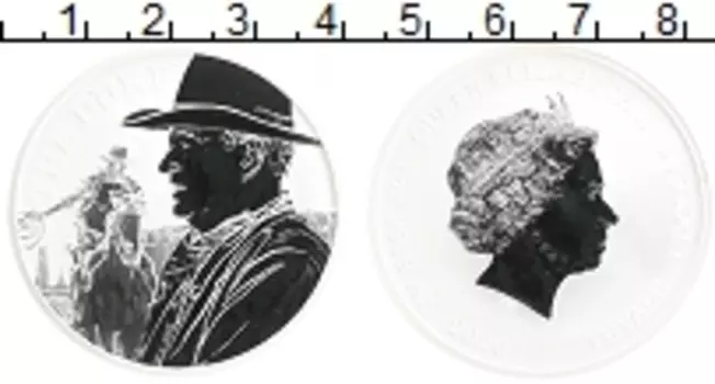 Монета доллар Тувалу 2020 года Серебро Дикий запад