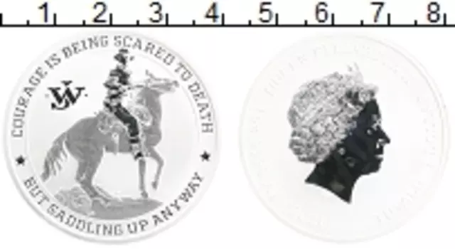 Монета доллар Тувалу 2021 года Серебро Дикий запад