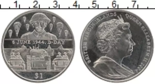 Монета доллар Виргинских островов 2004 года Медно-никель Елизавета II