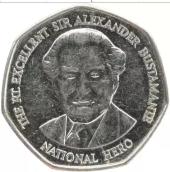 Монета доллар Ямайки 2005 года Медно-никель Александр Бустаманте