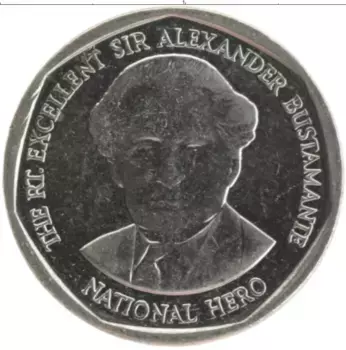 Монета доллар Ямайки 2008 года Сталь Александр Бустаманте