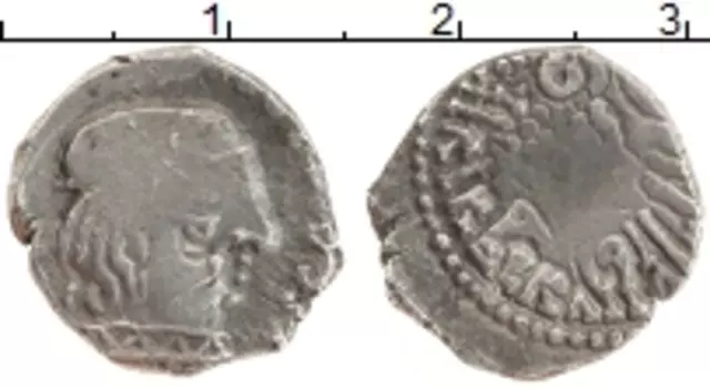 Монета драхма Индии Серебро Западные Кшатрапы