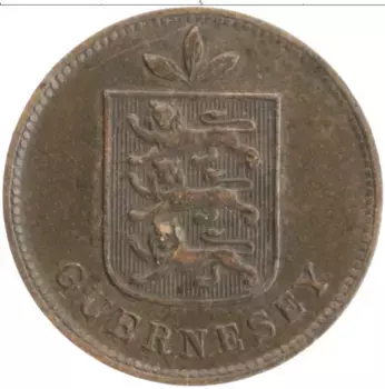 Монета дубль Гернси 1903 года Бронза Герб