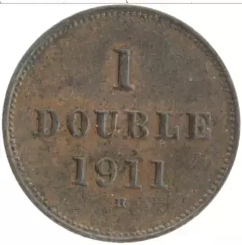 Монета дубль Гернси 1911 года Бронза