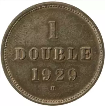 Монета дубль Гернси 1929 года Бронза