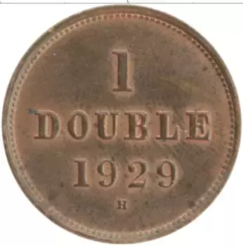 Монета дубль Гернси 1929 года Бронза