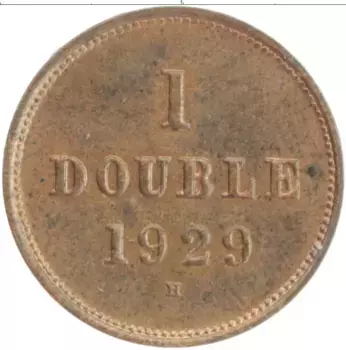 Монета дубль Гернси 1929 года Бронза