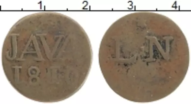 Монета дюит Нидерландской Индии 1810 года Медь Колония Ява