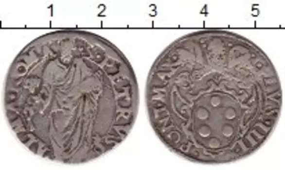 Монета джулио Ватикана Серебро Пий IV (1559-65гг