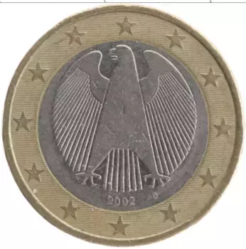 Монета евро Германии 2002 года Биметалл G