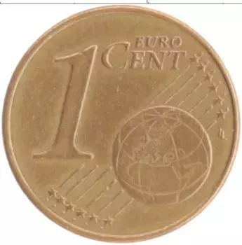 Монета евроцент Австрии 2009 года Медь
