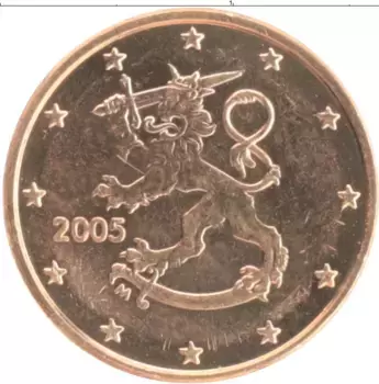 Монета евроцент Финляндии 2005 года Бронза