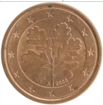 Монета евроцент Германии 2005 года Бронза A